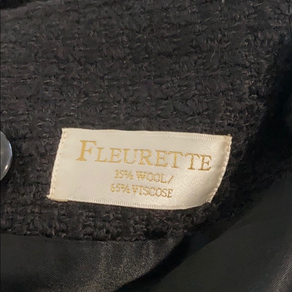 Fleurette Black Boiled Wool Blend Jacket - image 3